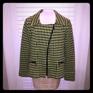 Women’s houndstooth lime green/black dress jacket